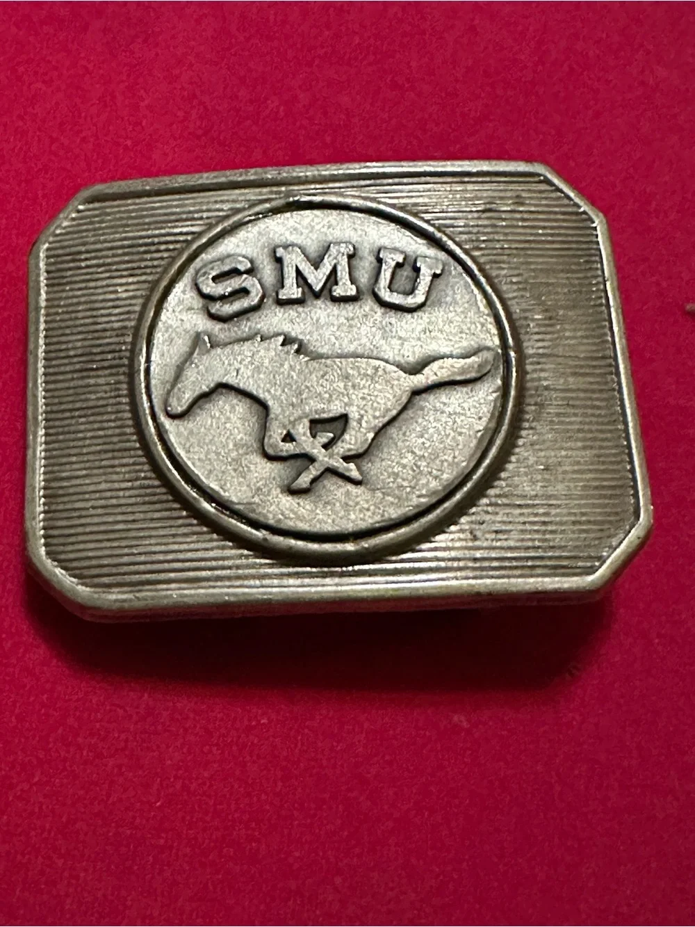 Silver Buckle UNISEX  Accessory SMU  SOUTHERN METHODiST UNIVERSITY Collectable